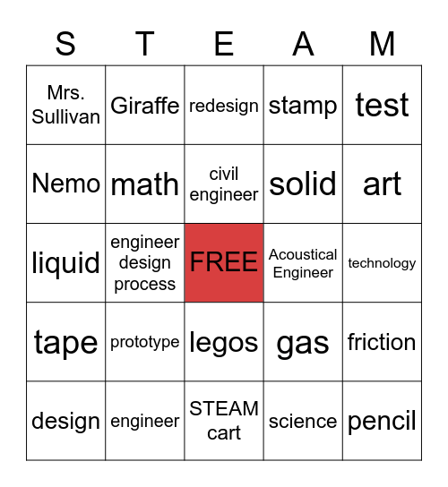 STEAM Bingo Grade 2 Bingo Card