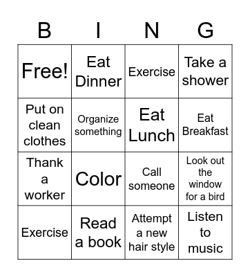 1/20 Bingo Card