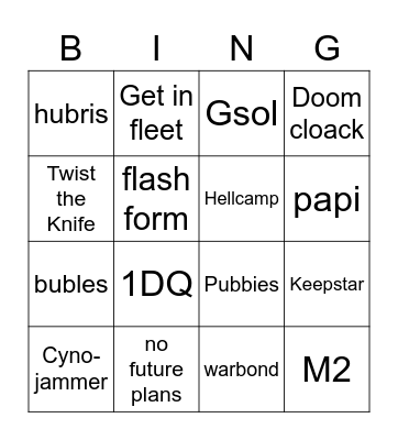 Mini fireside Binfo Edition Bingo Card