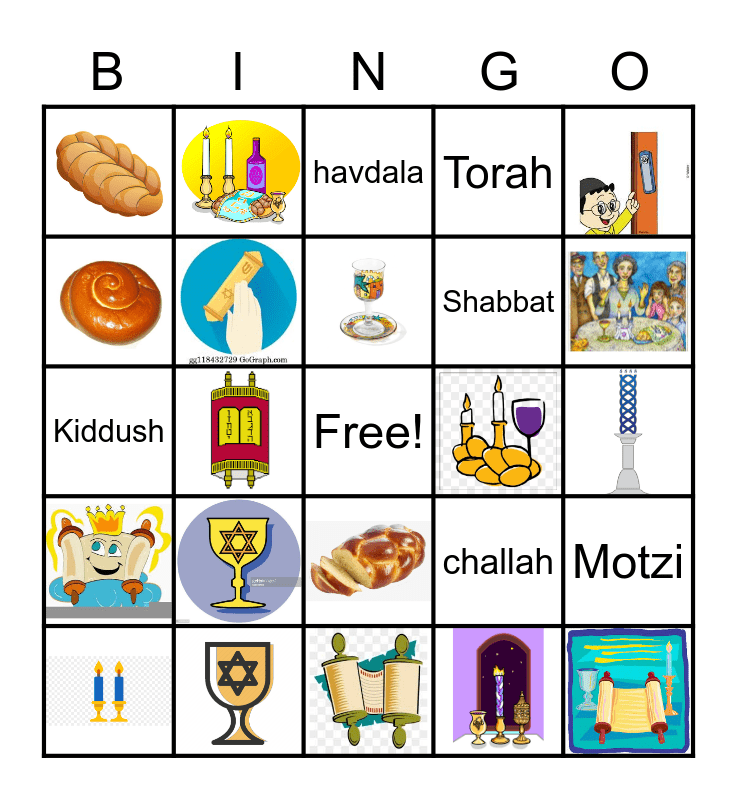 Shabbat Bingo Card