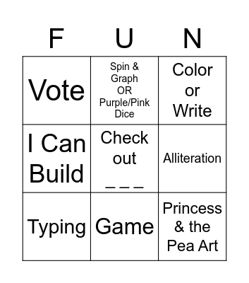 K & 1st Bingo Card