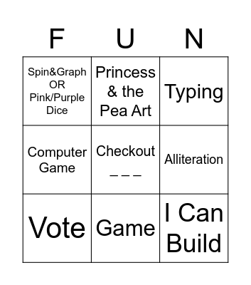 K & 1st Bingo Card