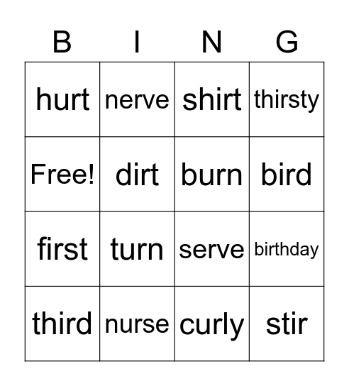 3.15 Spelling Bingo Card