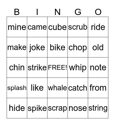 1st grade JANUARY 9TH 2015 Bingo Card
