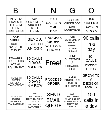 SUNSTATE PROMOTION BINGO Card