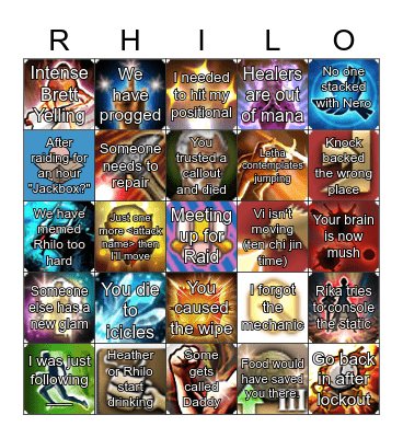 It Raid time Bingo Card