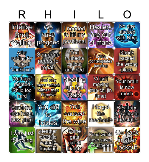 It Raid time Bingo Card