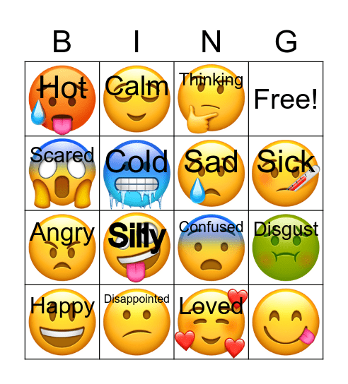 Feelings Bingo Card