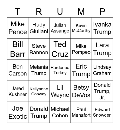 Who Will Trump Pardon?? Bingo Card