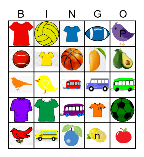 Color Bingo Card