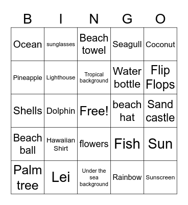 LCPAMS Tropical BINGO Card