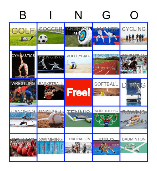 OLYMPIC SPORTS Bingo Card
