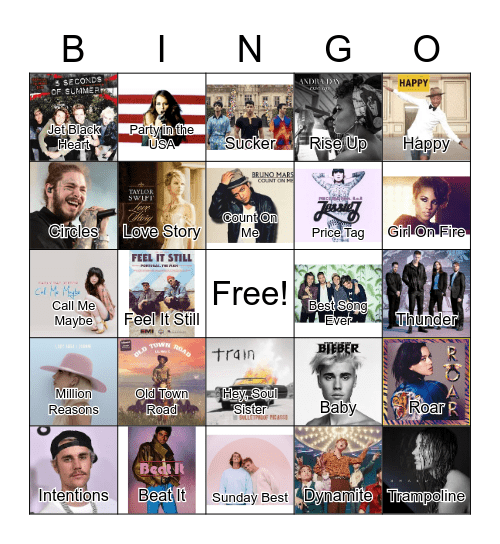 Pop Bingo Card