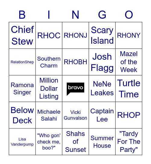 BRAVO BINGO Card