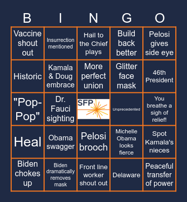 Inauguration Day Bingo Card