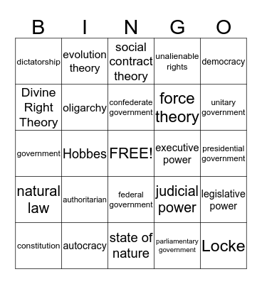 Ch. 1 Magruder's Bingo Card