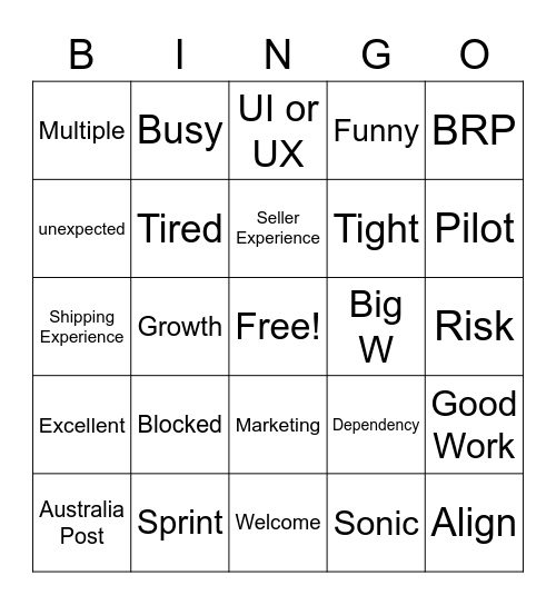 Team Bingo Card