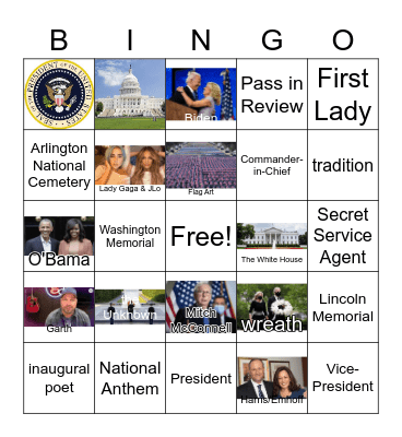 Inauguration Bingo Card