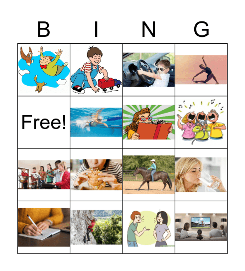 VERBS Bingo Card