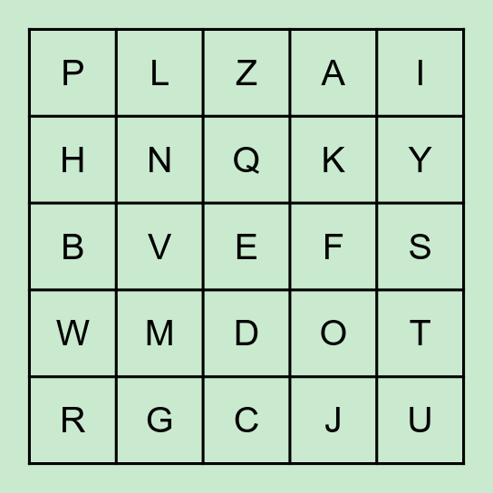 ☺︎☆ Alphabet BINGO ☆☺︎ Bingo Card