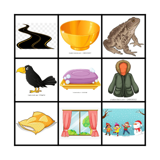 Vowel Pairs: oa & ow Bingo Card