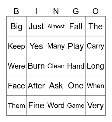 Sasha Review Lesson 6-11 Bingo Card