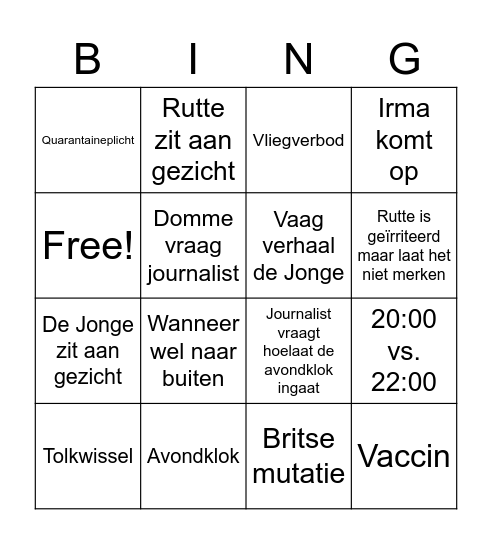 Persco Bingo 20-01-2021 Bingo Card
