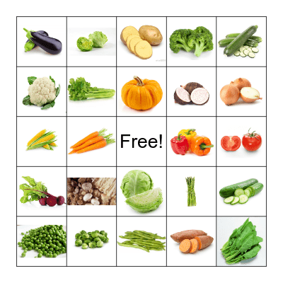 Vegetable Party Bingo Card