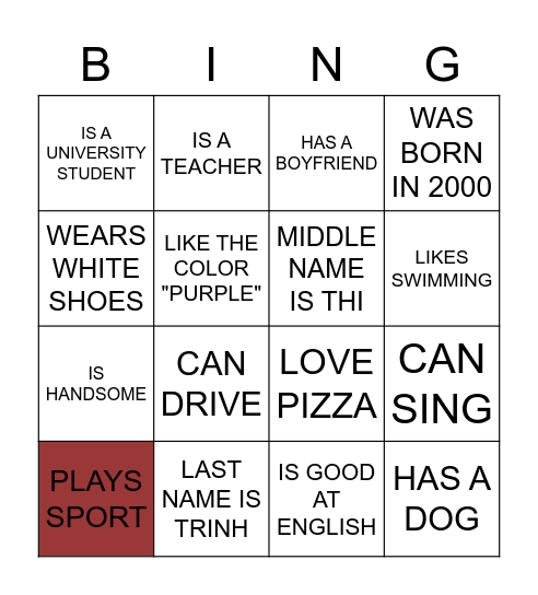 FIND SOMEONE WHO... Bingo Card