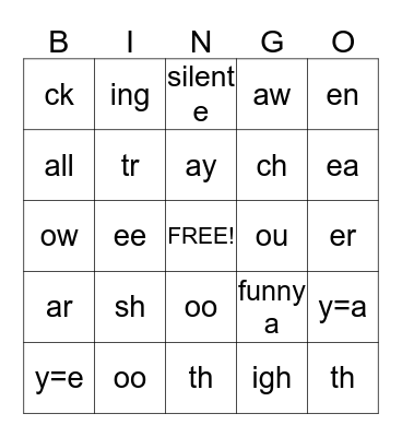 Pattern Bingo Card