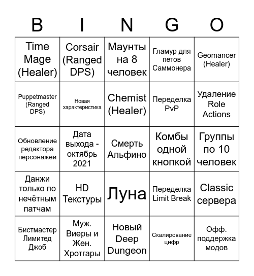 Новый аддон для финалки Bingo Card