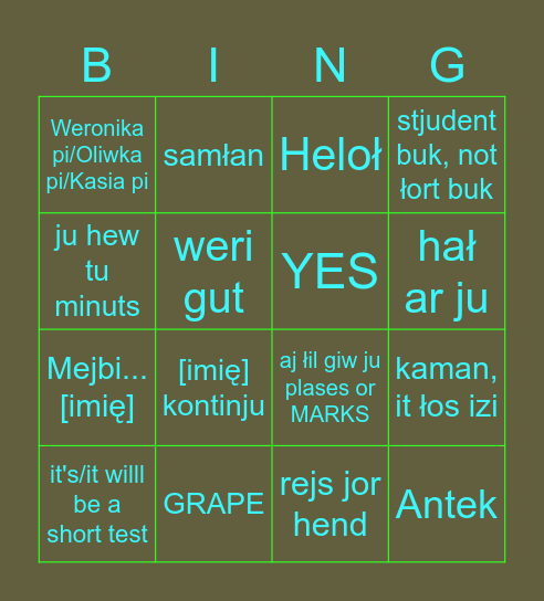 KARP Bingo Card