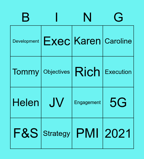 Strategy Bingo Card