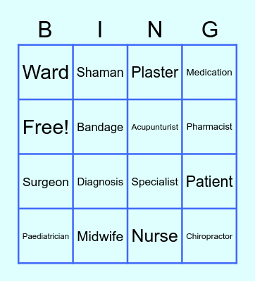 Health & Medicine Bingo Card