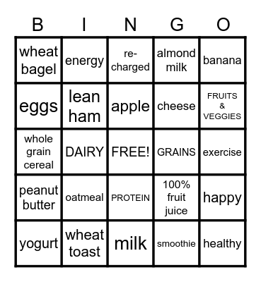 Big Breakfast BINGO Card