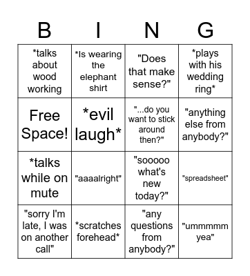 B-RAD-ISMs Bingo Card