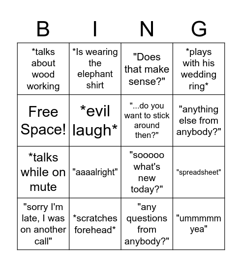 B-RAD-ISMs Bingo Card