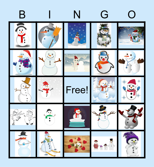 Snowman Bingo Card