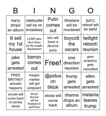 2021 bingo u stupid whores Bingo Card
