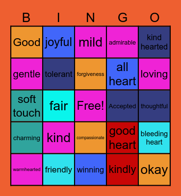 kindness bingo Card