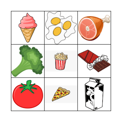 Food Bingo Card