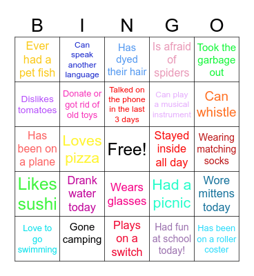 BINGO!!! Bingo Card
