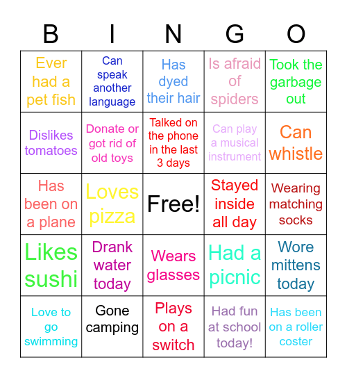 BINGO!!! Bingo Card