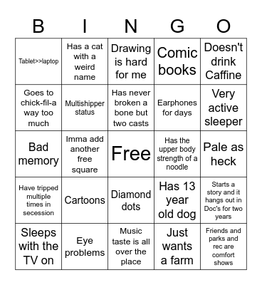 Ubscure Blue Bingo Card