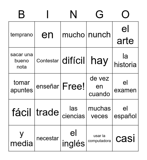 Thing Bingo Card