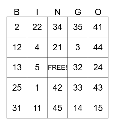 Baby Shower Bingo Card