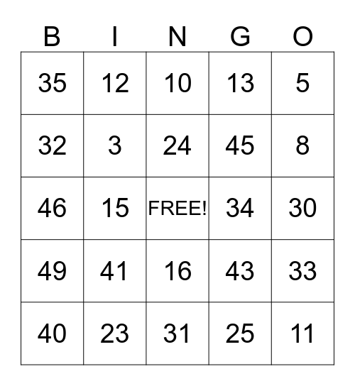 Baby Shower Bingo Card