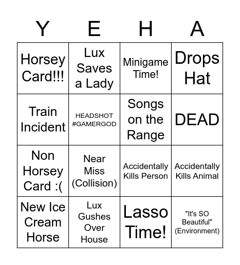 Wuxie Goes West Bingo Card