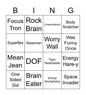 Superflex Bingo Card