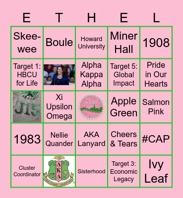 Xi Upsilon Omega Chapter - Reactivation Event Bingo Card